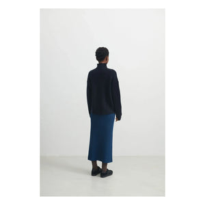 FUB - Jersey de lana cruda - Colección mujer | Azul marino