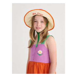 Bobo Choses - Vestido de algodón orgánico color block | Naranja