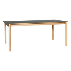 Hübsch - Mesa de comedor de roble Oblique | Negro