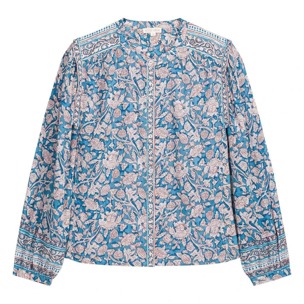 Louise Misha - Blusa Jane de algodón orgánico | Azul