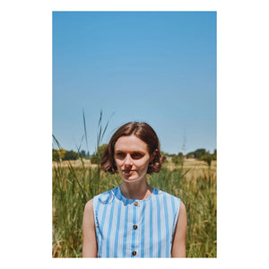 Poudre Organic - Blusa de rayas de vainilla | Azul