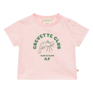 Arsène et Les Pipelettes - Camiseta Shrimp Club de algodón orgánico | Rosa pálido