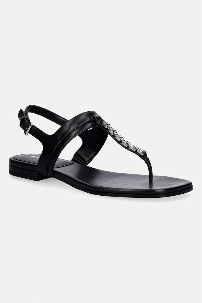 Sandalia plana de cuero para mujer Michael Michael Kors Marcia Thong