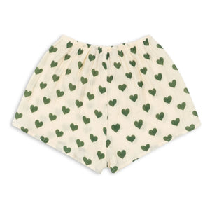 Konges Sløjd - Shorts de algodón orgánico Coco Hearts | Crudo
