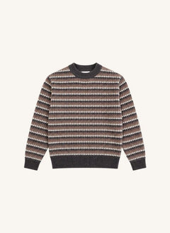 Finger in the nose - Suéter de Merino de Mathis con jacquard | Marrón