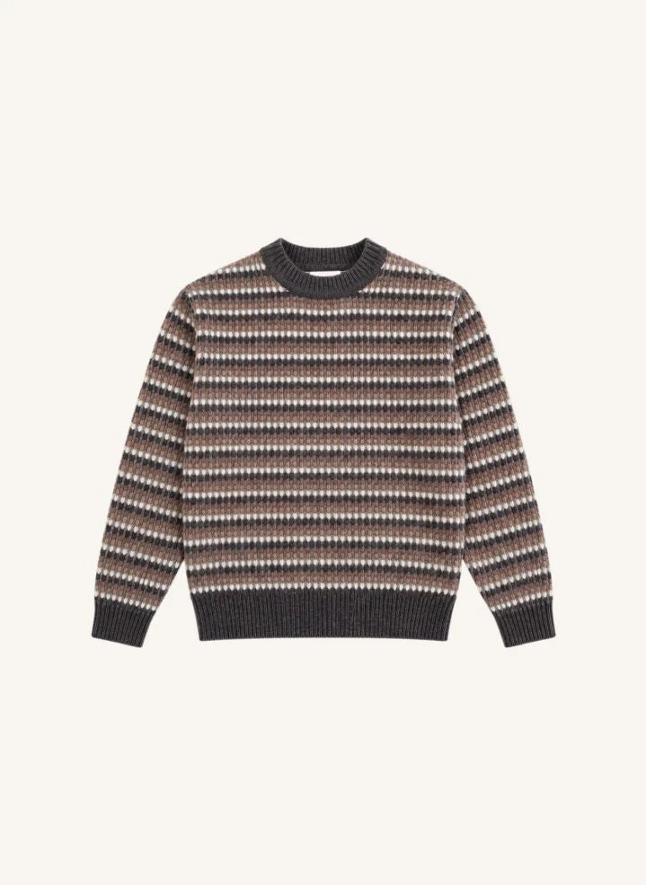 Finger in the nose - Suéter de Merino de Mathis con jacquard | Marrón