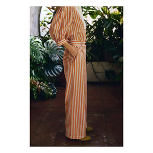 Maria de la Orden - Pantalón de rayas de algodón Romeo | Naranja