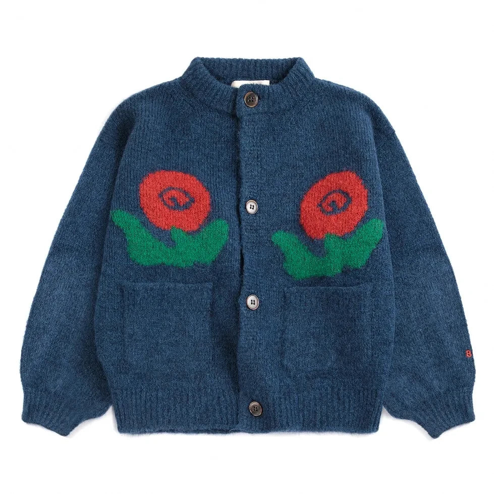 Bobo Choses - Cárdigan floral | Azul oscuro