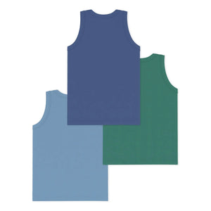Petit Bateau - Camiseta lisa de 3 unidades | Azul