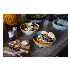 HKliving - Plato hondo de gres - Juego de 2 | Azul claro