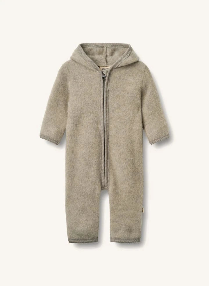 Wheat - Mono de una pieza Ata con cremallera de lana merino | Verde