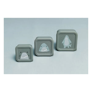 Trixie - Cajas de aperitivos Mr. Shark de 3 piezas | Gris Azul