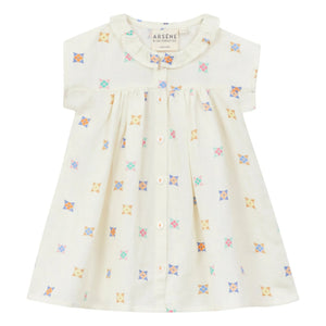 Arsène et Les Pipelettes - Vestido de lino y gasa con estampado floral | Crudo