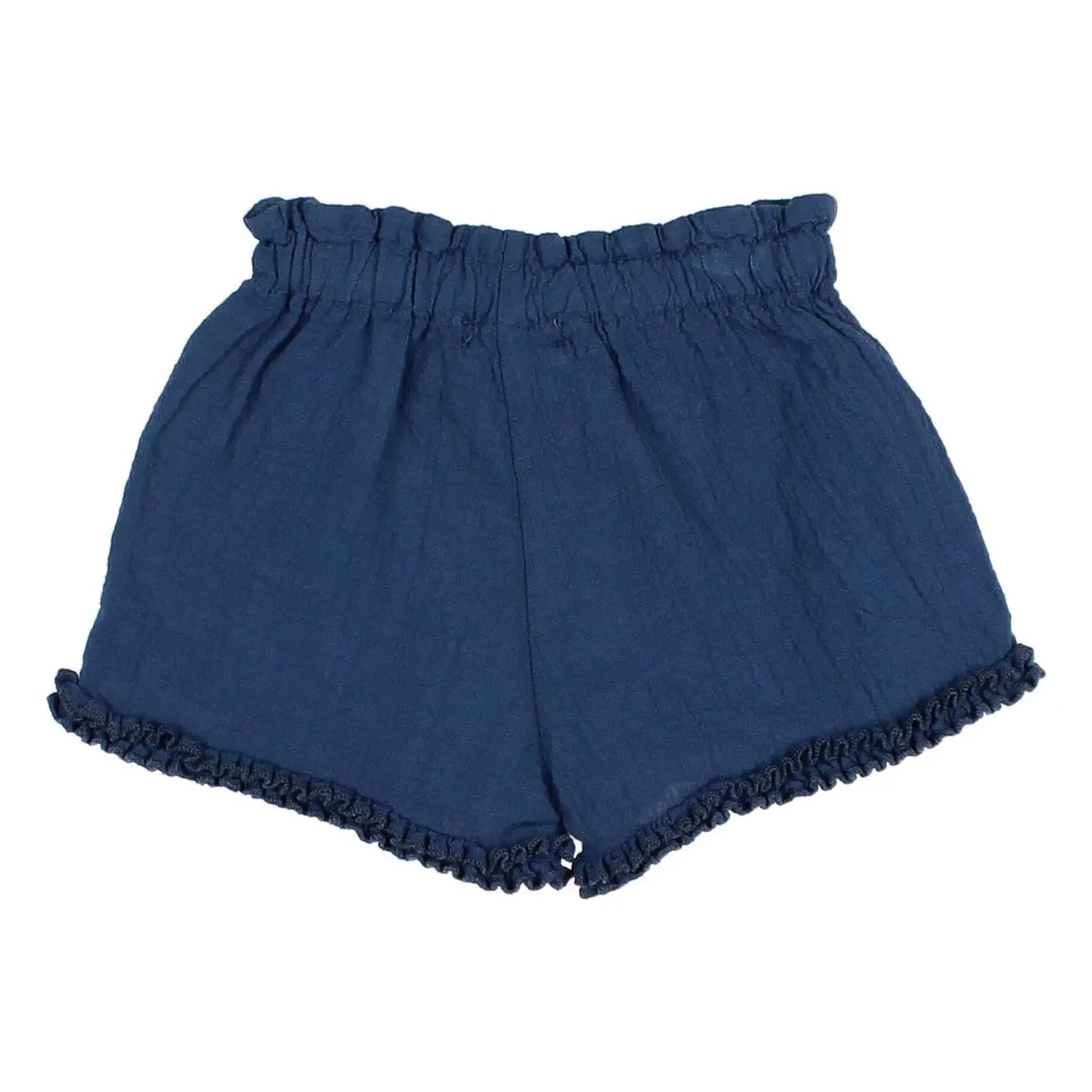 Búho - Pantalón corto con volantes de algodón orgánico para bebé | Azul marino