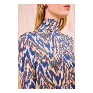 Ulla Johnson - Aurelia boğazlı T-shirt | Mavi