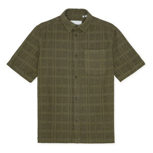 Les Deux - Camisa de manga corta de algodón Charlie | Caqui
