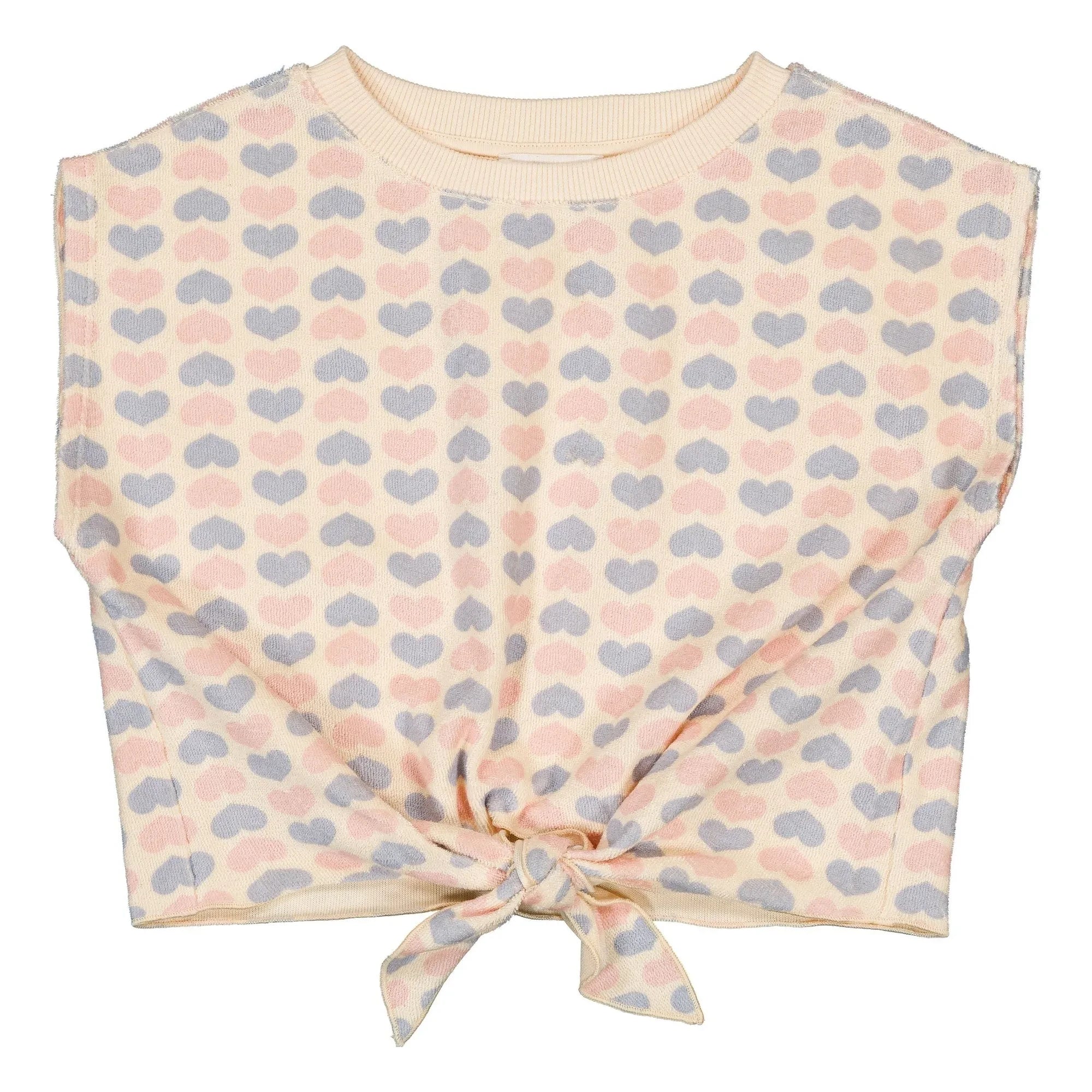 Louis Louise - Camiseta Madona Hearts de punto con detalle de nudo | Rosa pálido