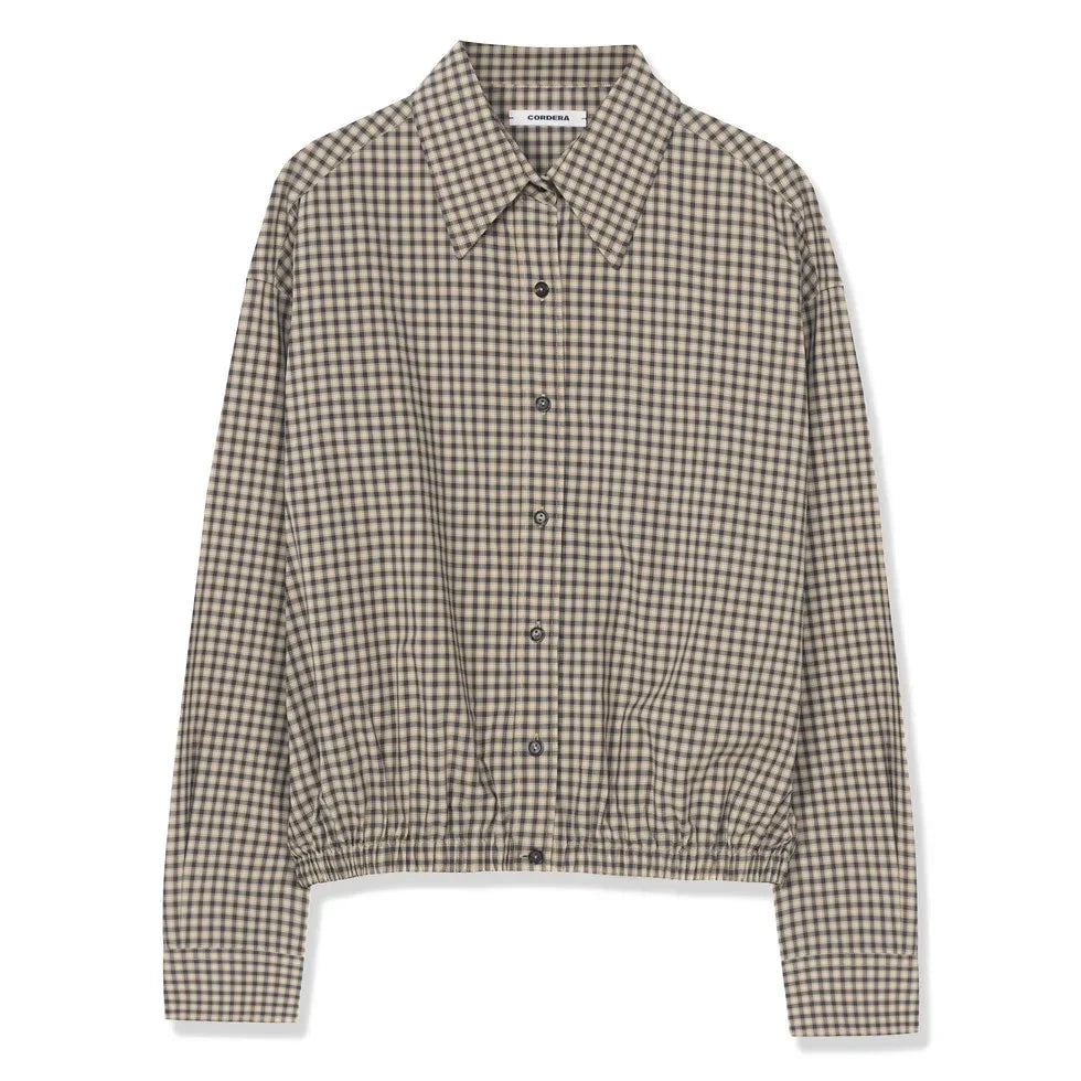 Cordera - Camisa Bomber de Algodón a Cuadros | Mostaza