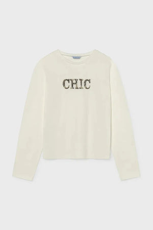 Blusa Mayoral de manga larga de algodón y elastano para niños