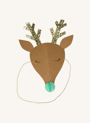 Meri Meri - Sombreros de Navidad con Ciervo Alegre - Pack de 6
