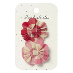 Rockahula Kids - Rosa | 2 horquillas de vichy con lazo