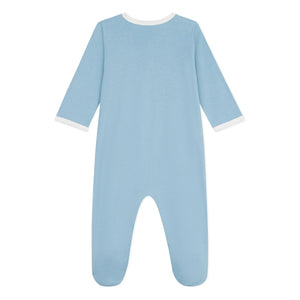 Petit Bateau - Pijama de algodón orgánico Petit Amour | Azul grisáceo