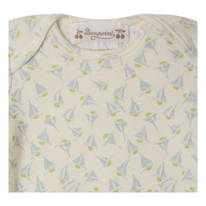 Bonpoint - Conjunto de camiseta y mallas de algodón orgánico Timi Voiliers | Blanco roto