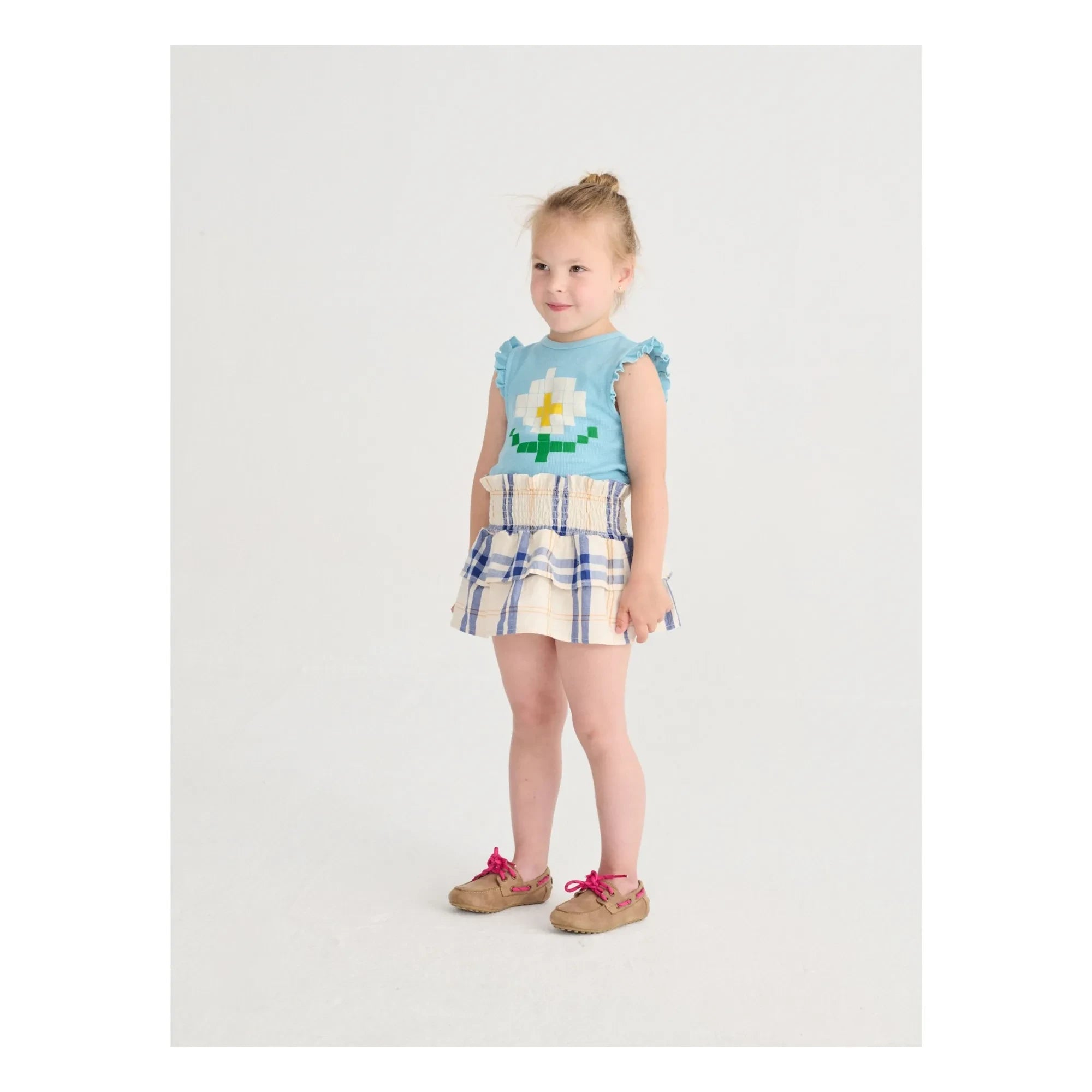 Bobo Choses - Falda tartán Algodón orgánico | Blanco