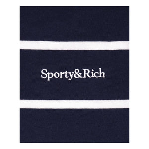Sporty & Rich - Rugby Polo Serif Logo Çizgili | Lacivert