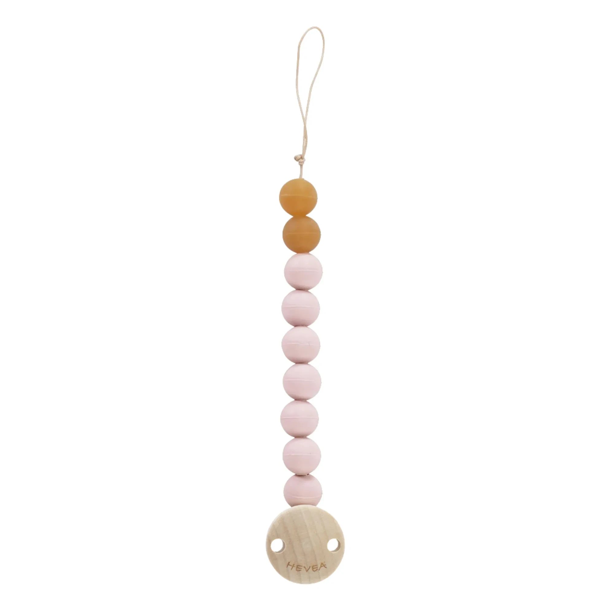 Hevea - Goma Natural y Clip para Chupete de Caucho Natural | Rosa Pastel