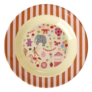 Rice - Plato de sopa de melamina Fun Fair | Rosa