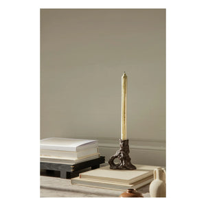 Ferm Living - Velas de cera de verduras Dryp - Juego de 2 | Verde oliva