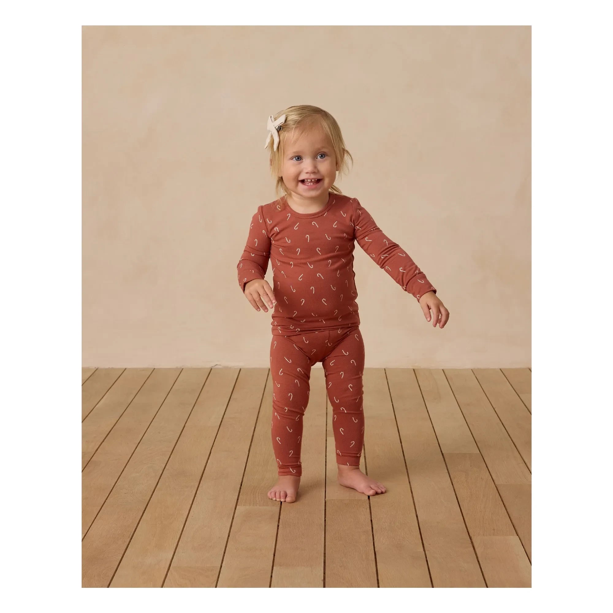 Quincy Mae - Conjunto de pijama rojo parduzco