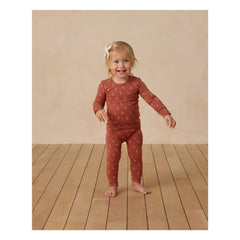 Quincy Mae - Conjunto de pijama rojo parduzco