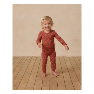 Quincy Mae - Conjunto de pijama rojo parduzco