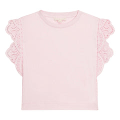 Louise Misha - Camiseta bordada Malalia de algodón orgánico | Rosa