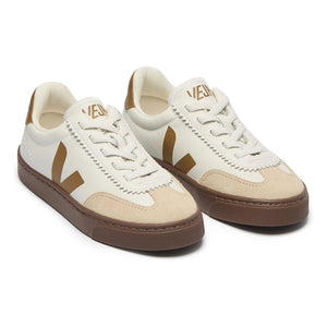 Veja - Zapatillas Volley de piel con cordones elásticos O.T. | Marrón