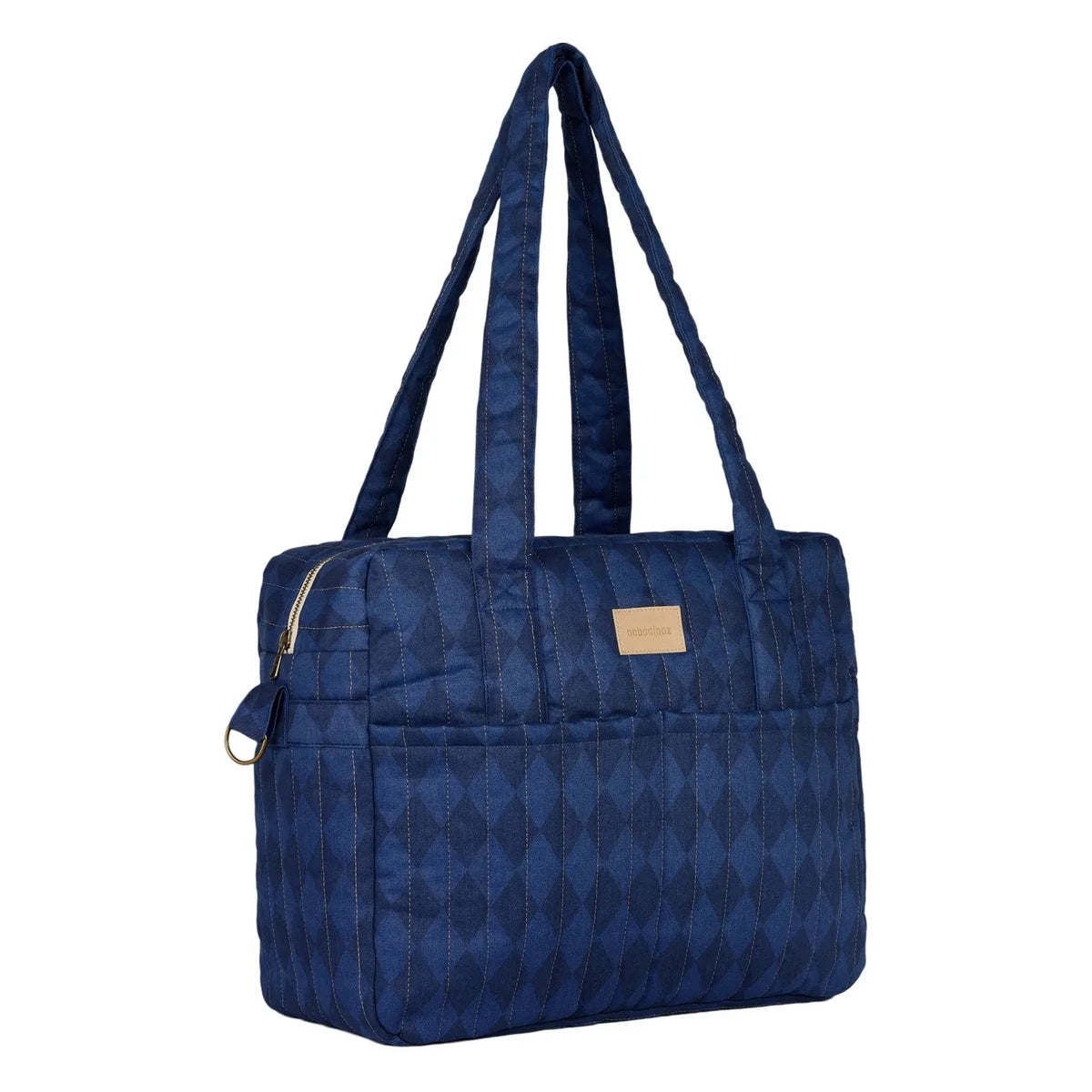 Nobodinoz - Bolso de Maternidad Impermeable Hyde Park Diamonds | Azul
