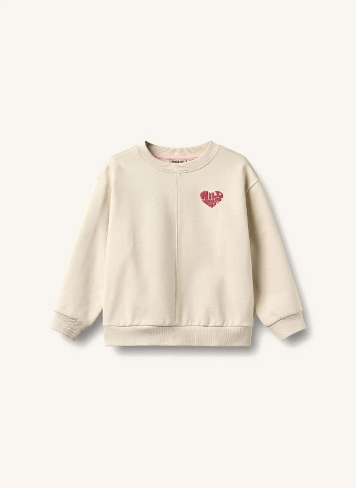 Wheat - Sudadera Emerson Corazón Algodón Orgánico | Marfil