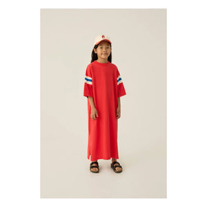 The Campamento - Vestido Oversize con Rayas Contraste | Rojo