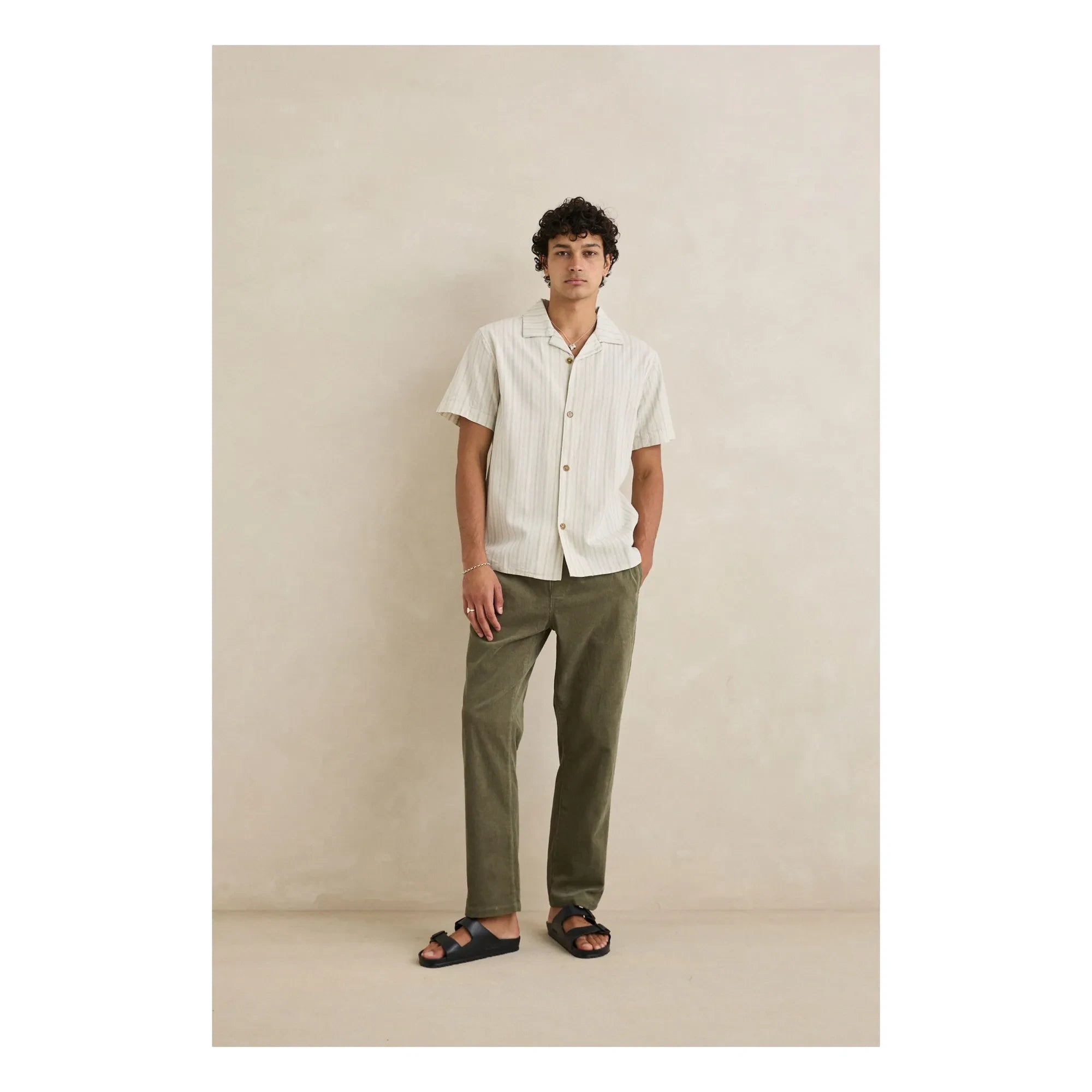 Rhythm - Camisa de manga corta a rayas para vacaciones | Crema