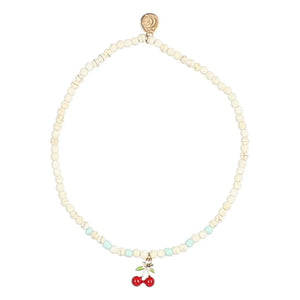 Búho - Collar de cerezas | Rojo cereza