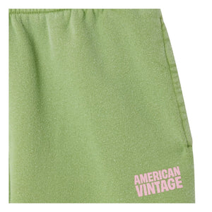 American Vintage - Pantalón de chándal de algodón Plizzy | Verde Pálido
