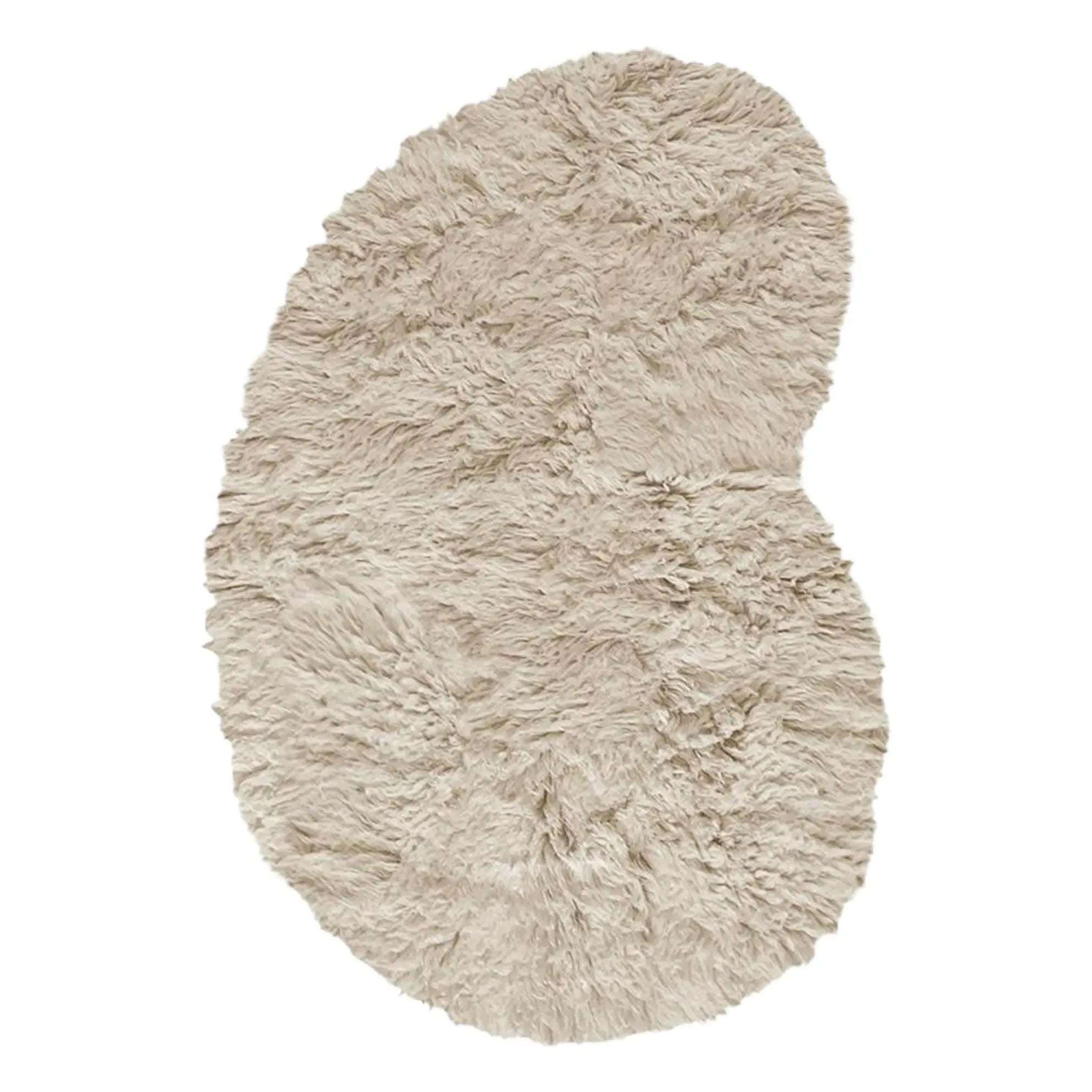 En capas - Alfombra de lana de pelo largo | Beige