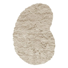En capas - Alfombra de lana de pelo largo | Beige