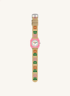 Mini Kyomo - Reloj Flores de los Setentas - Mini Kyomo x Taxi Brousse | Beige