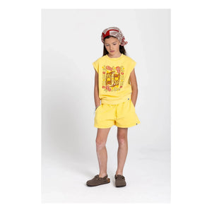 Hundred Pieces - Inaya Sudadera sin Mangas de Algodón Orgánico con Estampado Floral | Amarillo Pálido