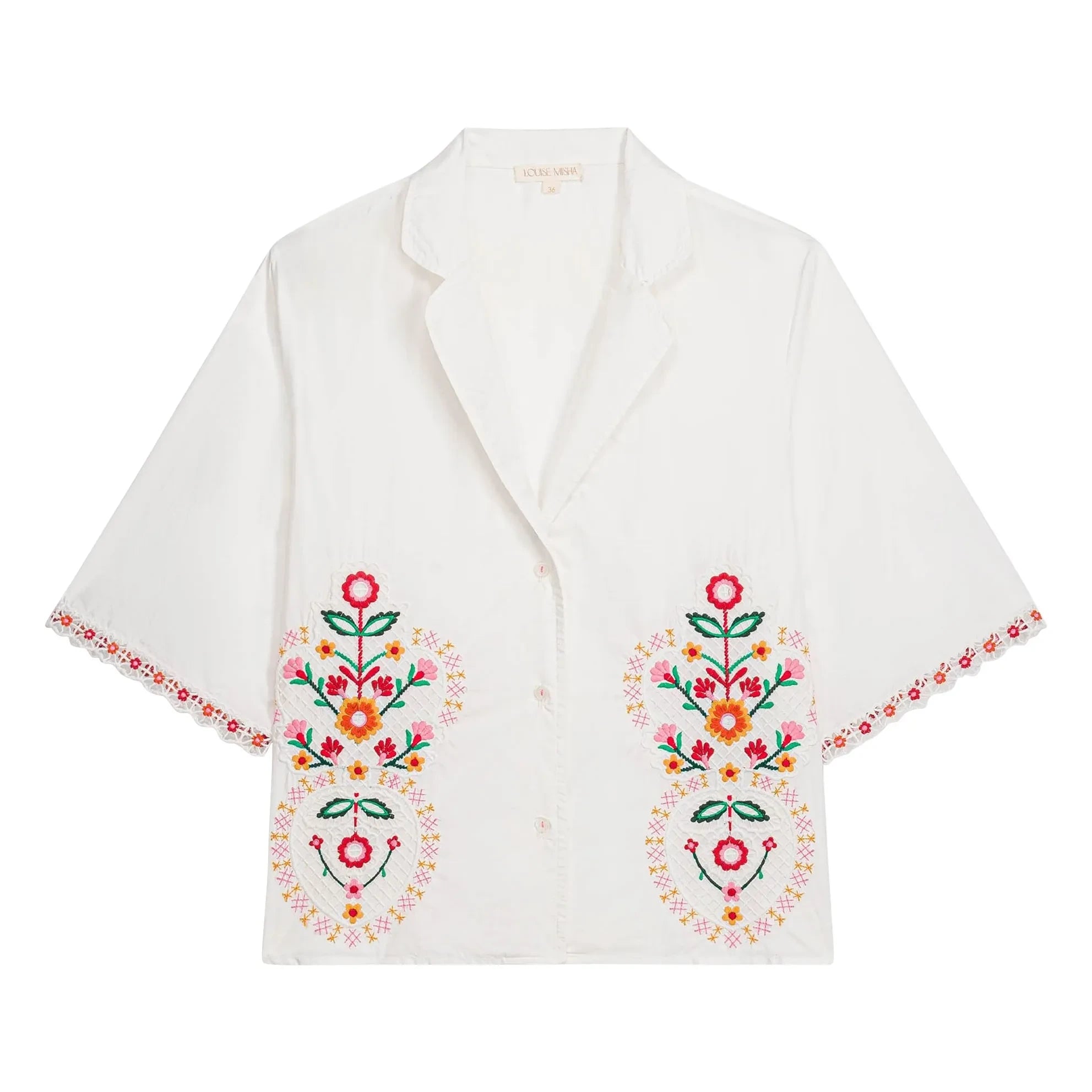 Louise Misha - Camisa de algodón orgánico Emilius | Blanca