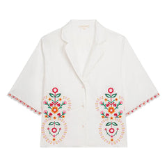 Louise Misha - Camisa de algodón orgánico Emilius | Blanca