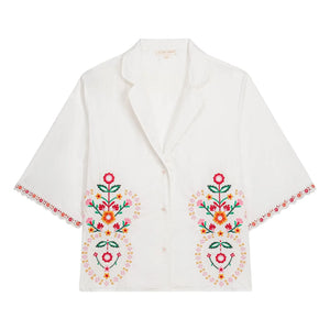 Louise Misha - Camisa de algodón orgánico Emilius | Blanca